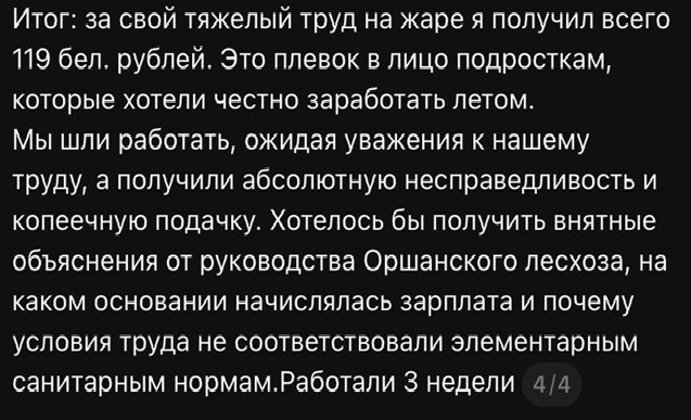 IЯк школьнікі працавалі ў Аршанскім лясгасе: ім абяцалі заробак пад тысячу, а заплацілі капейкі